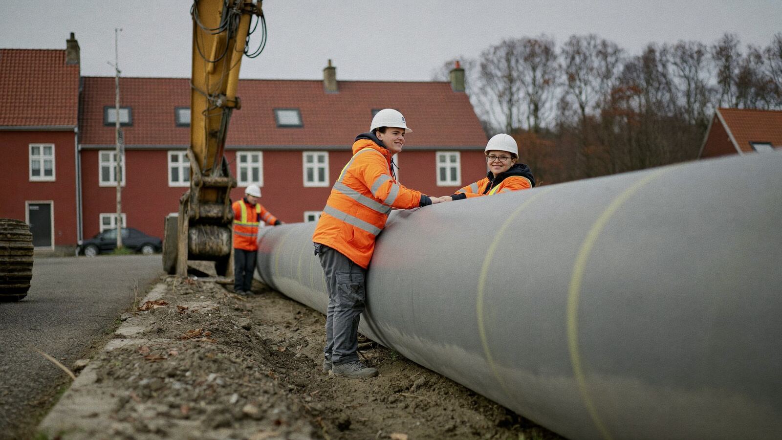 Kolonne im Stadtgebiet