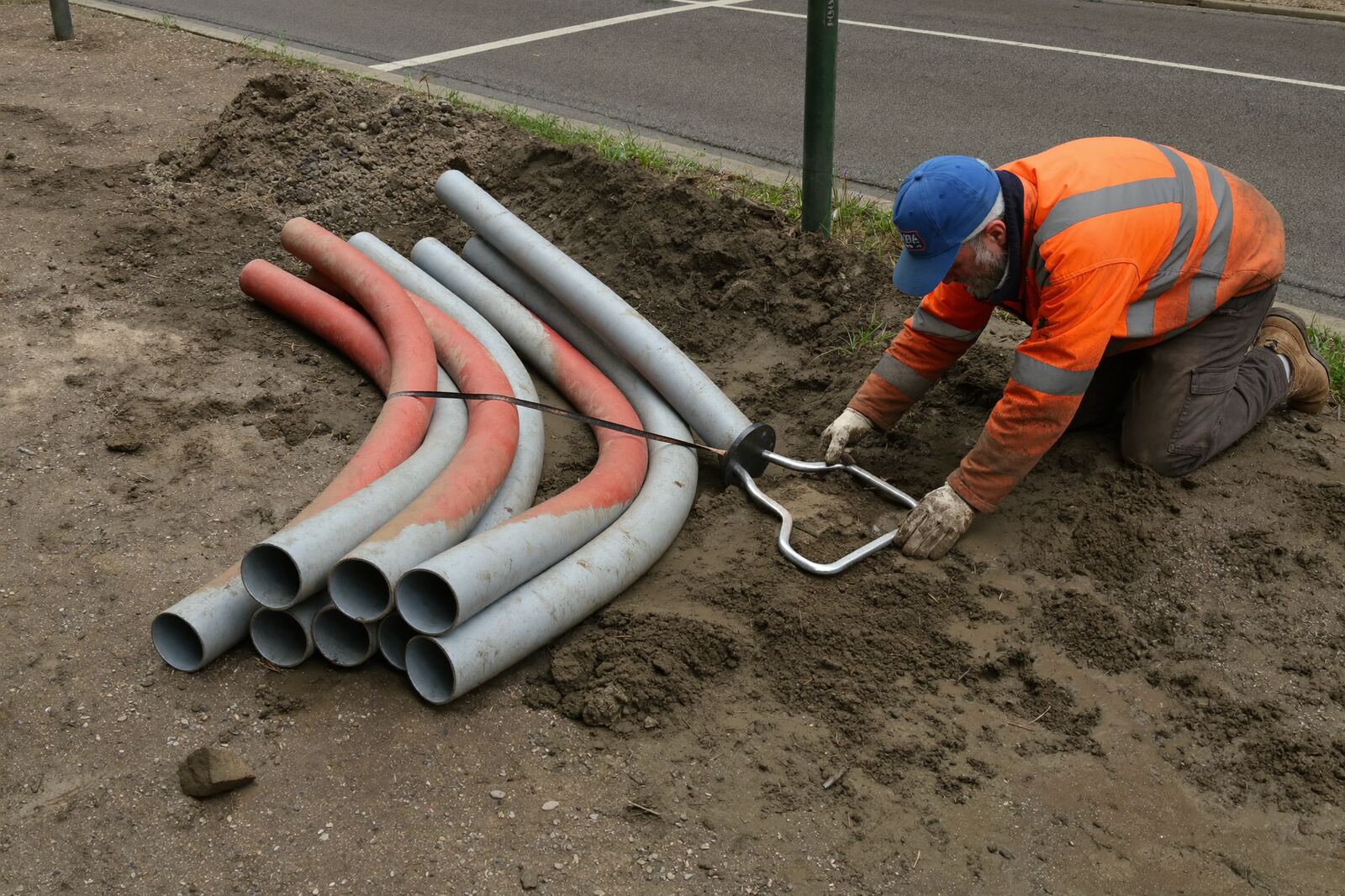Leerrohrbündel vor dem Einzug